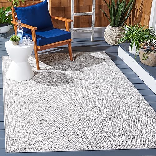 SAFAVIEH Global Collection - Alfombra de área de 8 x 10 pies, diseño gris y beige, no desprende pelusa y de fácil cuidado, para interiores y