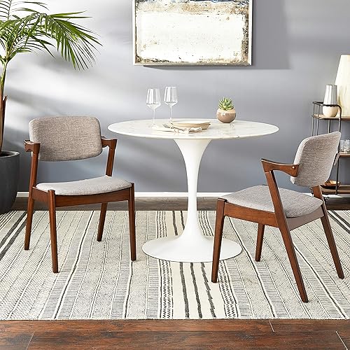 Miniatura 2 de Baxton Studio Gonza - Chiars de comedor, gris claro/marrón nogal