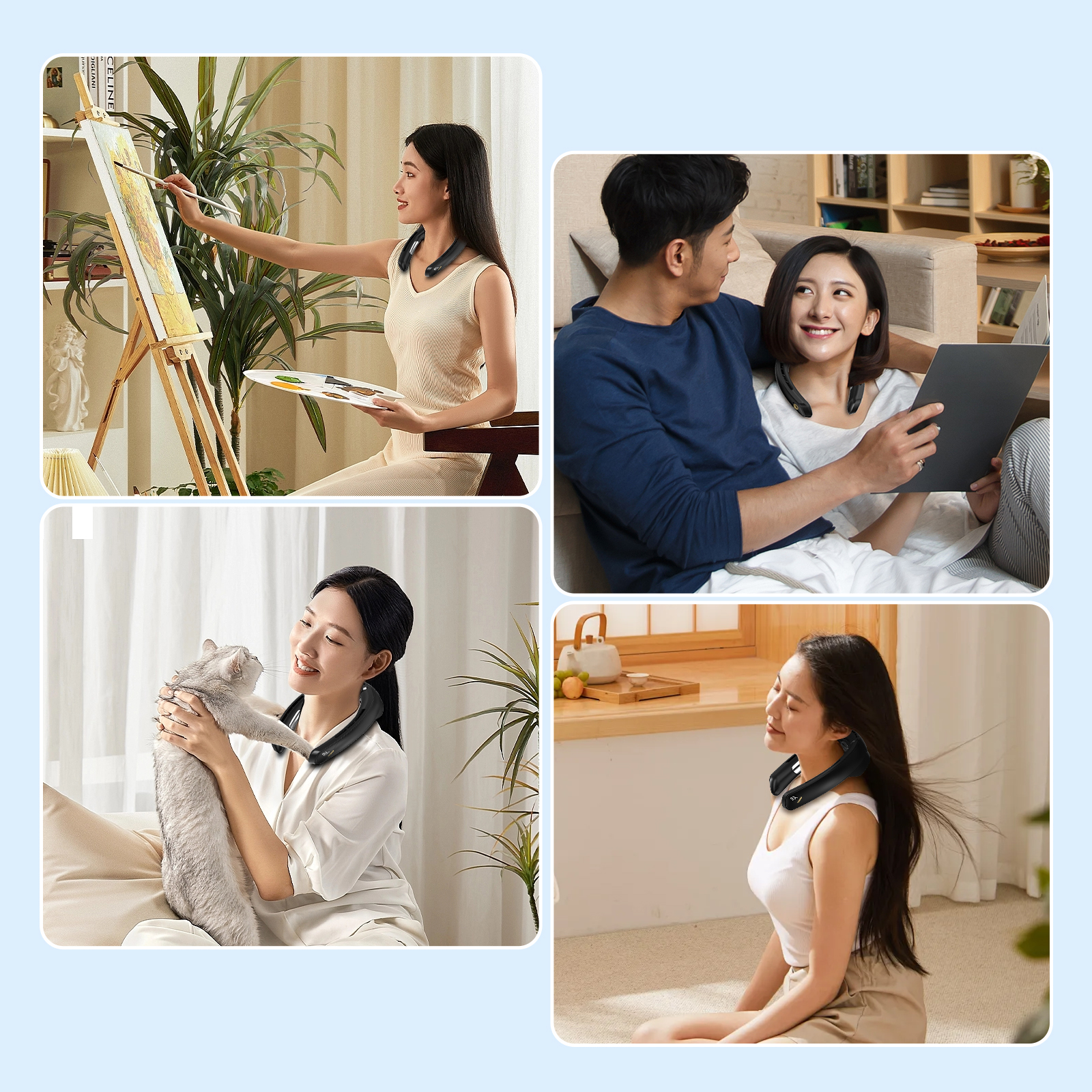 Amazon | 【風量無段階調&2025年夏新型】Heshare 首掛け扇風機 ネック