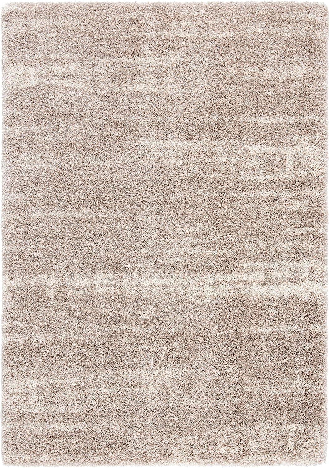 SAFAVIEH Hudson Shag Collection Runner Rug - 2'3" x 8', Ivory & Beige, Non-Shedding & Easy Care, 2-inch Thick Ideal for High Traffic Areas in Living Room, Bedroom (SGH204A)