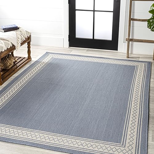 Miniatura 3 de JONATHAN Y SMB207C-3 Lucia Classic Diamond Border - Alfombra para interiores y exteriores, granja, tradicional, sólida, fácil limpieza, dormitorio,