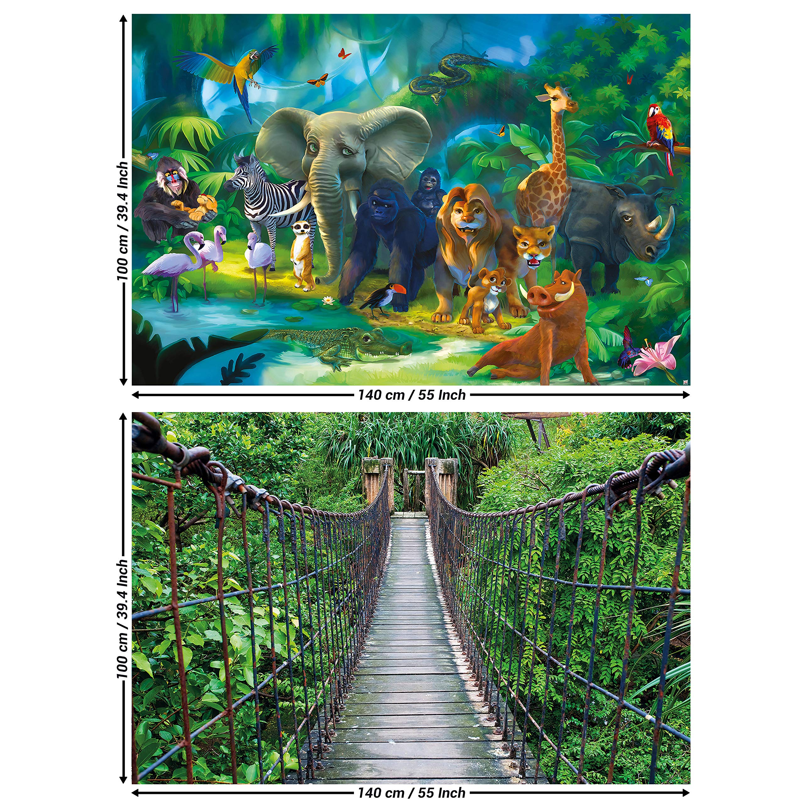 GREAT ART Set of 2 XXL Posters – Animals of The Jungle - Jungle