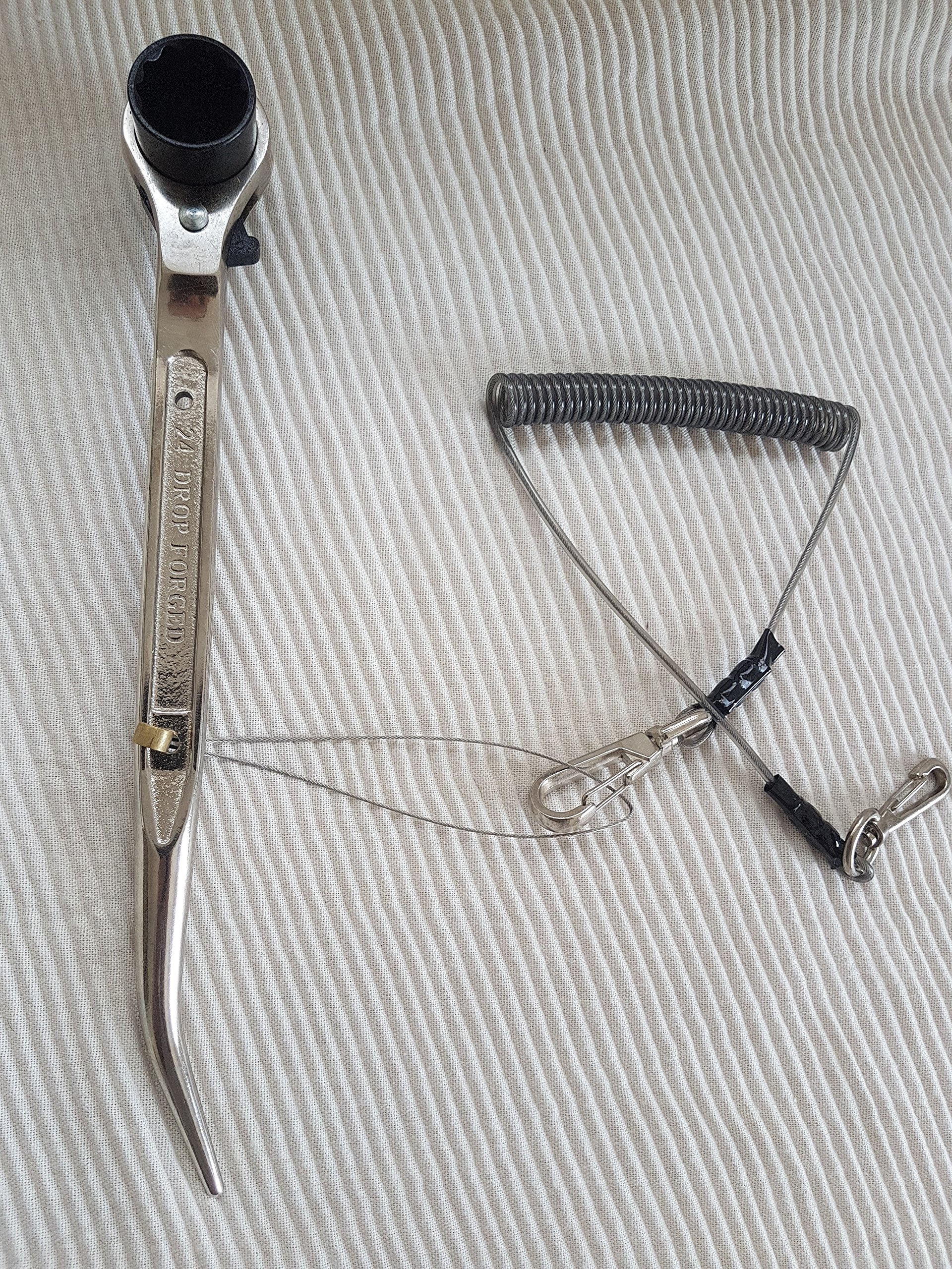Bbi Ltd Silver Scaffolding Ratchet Spanners Tools 19&21,17&21,19&24 Mm With Bbi Safety Tools Lanyard (1924+Lanyard)