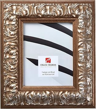 Craig Frames Barroco, Antique Silver Baroque Picture Frame, 16 by 20-Inch