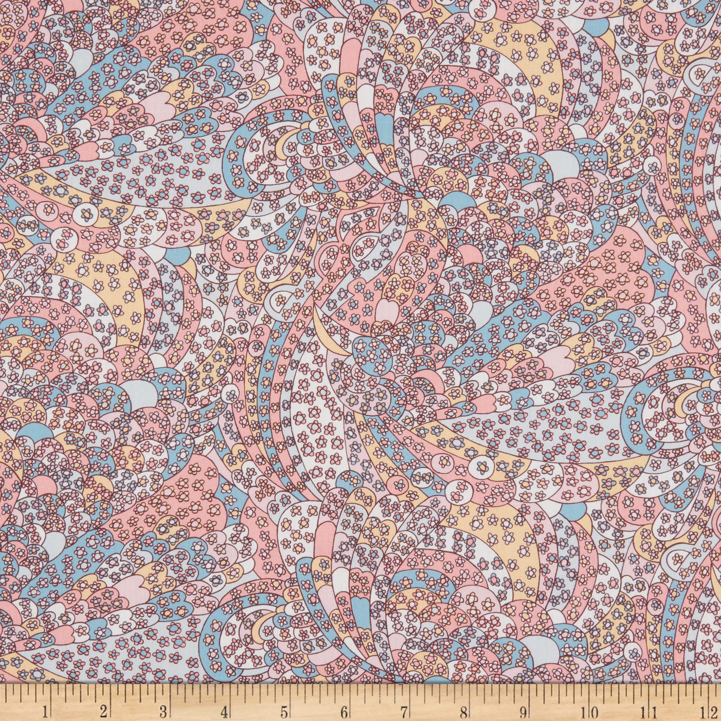 Tana Lawn Carnaby Patchwork Pink/Multi, Fabric by The Yard