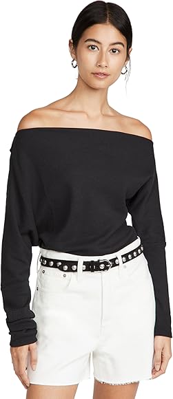 Free People Women's Fuji Thermal Tee, Black, XS at Amazon Women's