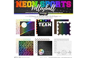 The Neon Burst: Your Volleyball Scrapbook Adventure Awaits!