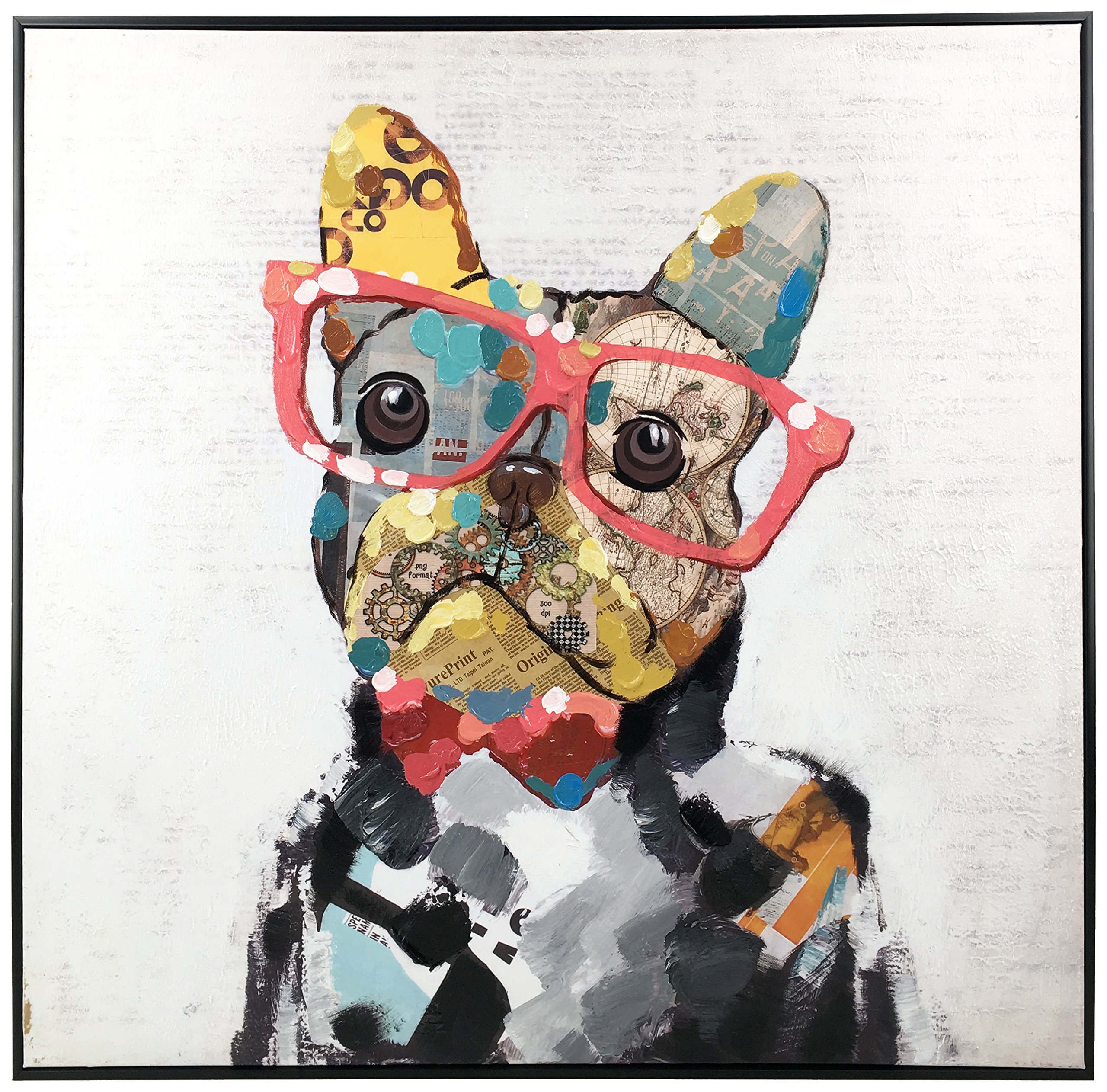 Moycor Table lisbon Dog Glasses, Fabric, Multicoloured, 80 x 80 x 7 cm