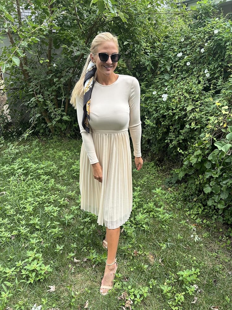 ZESICA Women's Fall Long Sleeve Midi Dress 2025 Casual