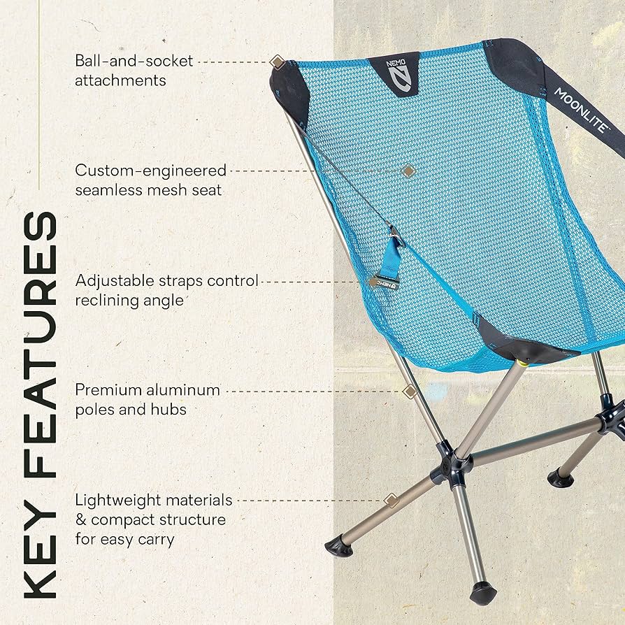 Amazon.com: NEMO Moonlite Reclining Camp Chair - Bluebird