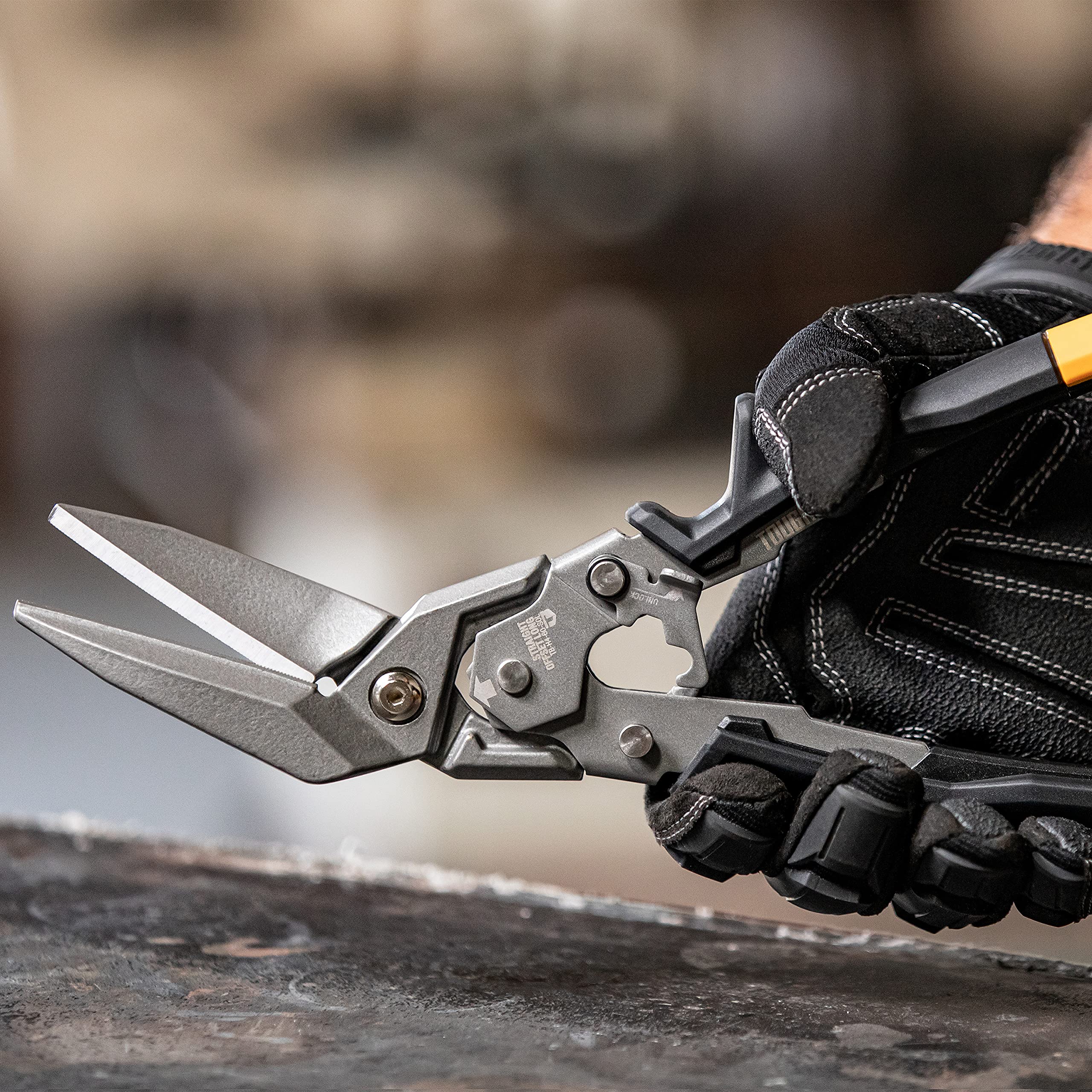 ToughBuilt H4-60-SOL Aviación Tin Snip Straight Offset corte largo, (TB-H4-60-SOL)
