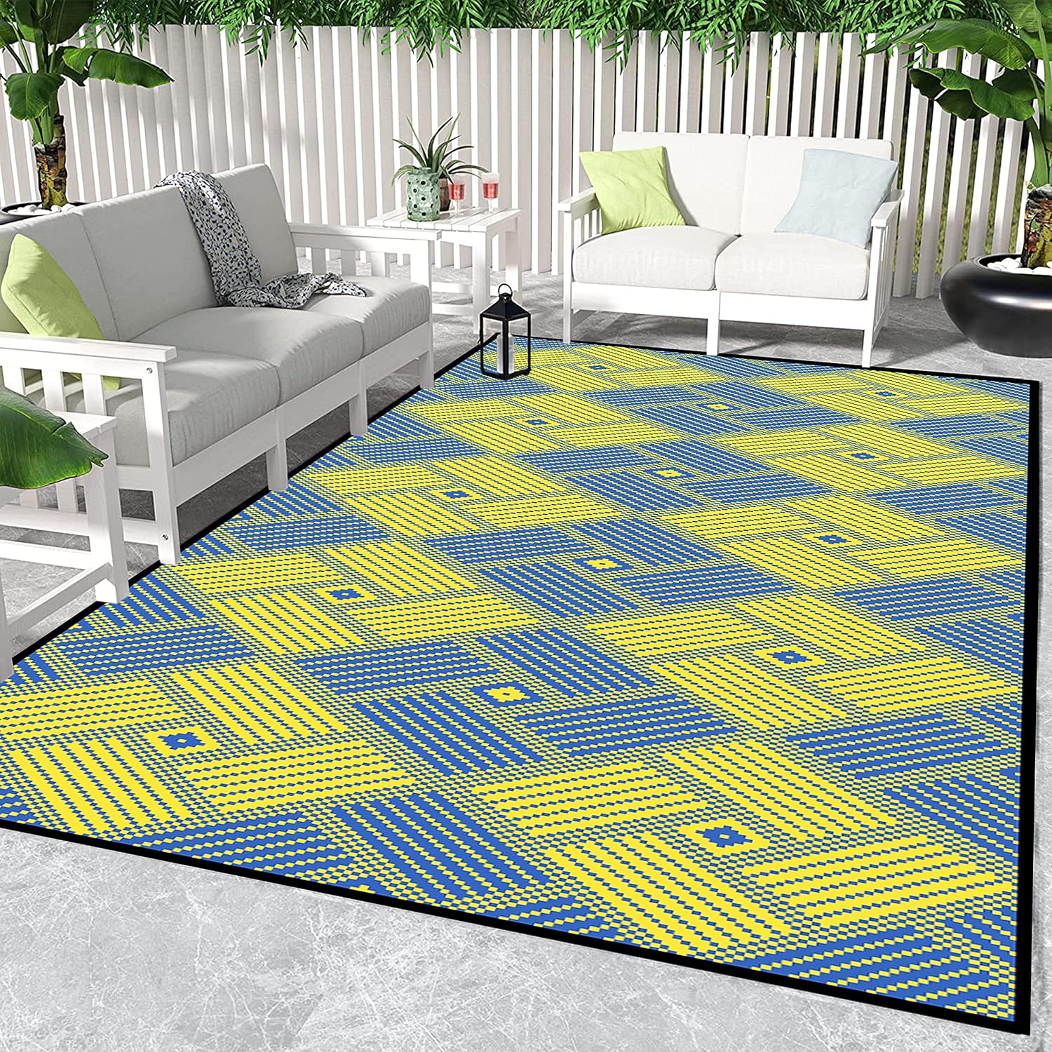 ARSUK OutdoorTeppich Wetterfest, 210x150cm, StrandPicknickdecke
