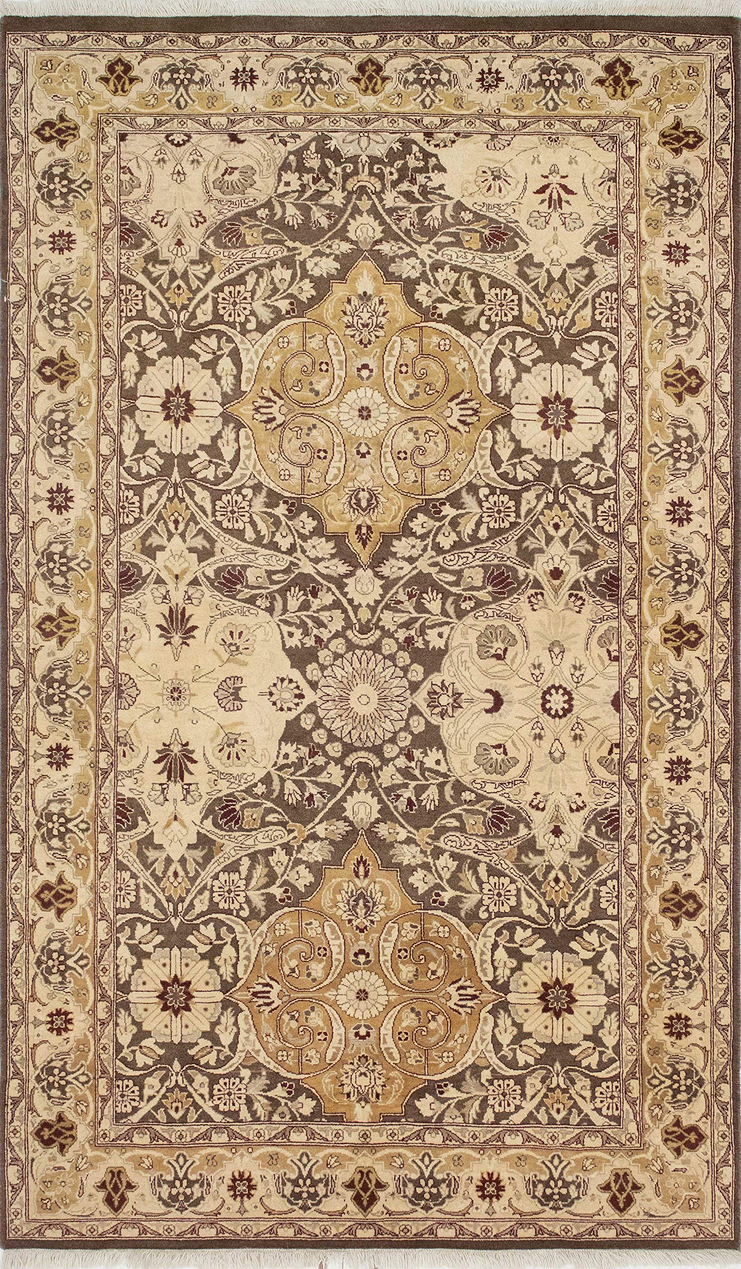Pak-Persian Kirman Chocolate/Ivory Rug, 4'0 x 6'8
