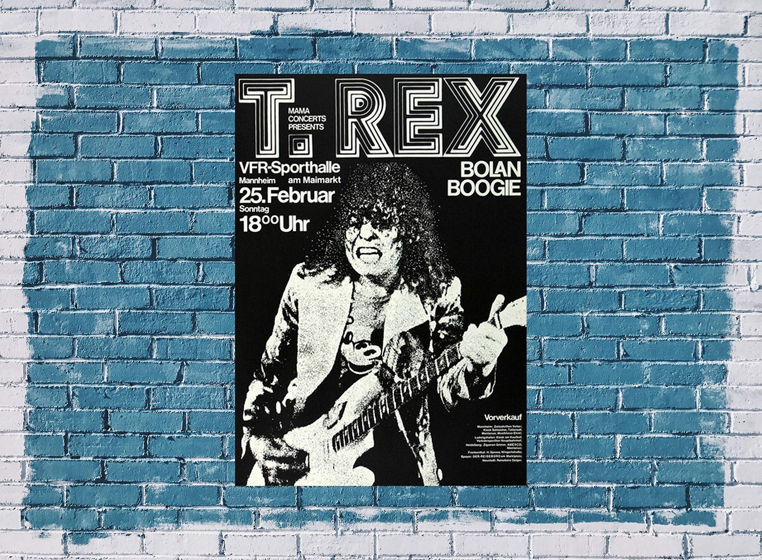 T.Rex - Bolan Boogie, Mannheim 1973 » Konzertplakat/Premium Poster | Live Konzert Veranstaltung | DIN A1 «