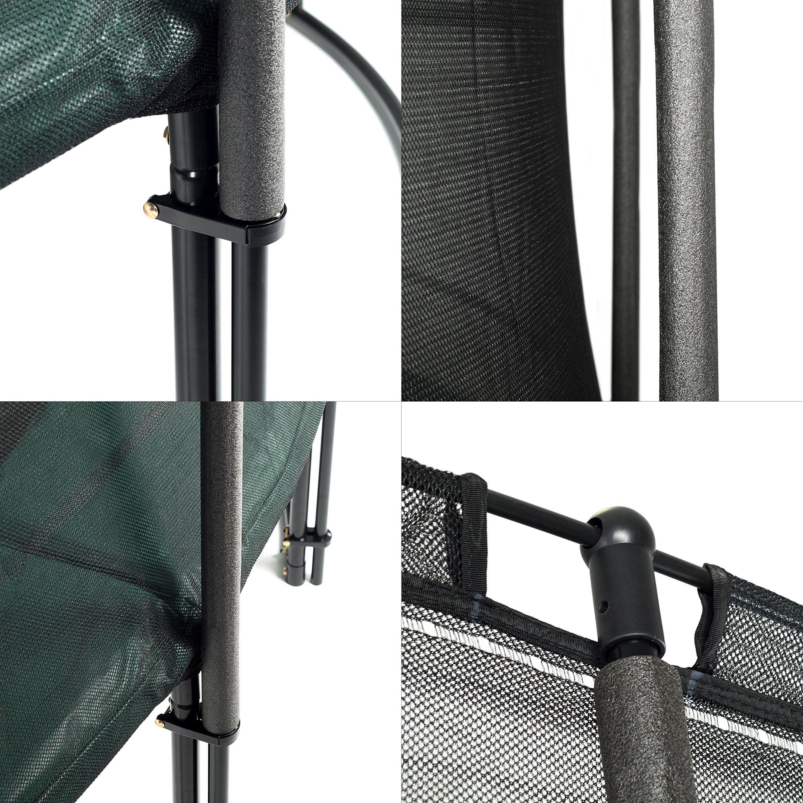 Ampel 24 Trampolin Outdoor Ø 305/366/430 cm, GS-Zertifikat, Kinder Gartentrampoline, Komplettset mit Randabdeckung und Sicherheitsnetz, Deluxe schwarz pulverbeschichteter Rahmen