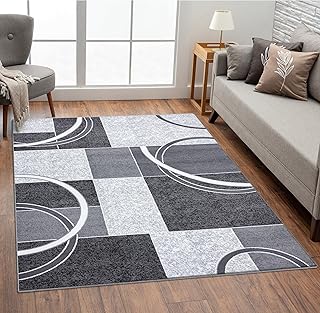 LUXE WEAVERS Modern Scandinavian Geometric Abstract Area Rug, 8X10, Gray