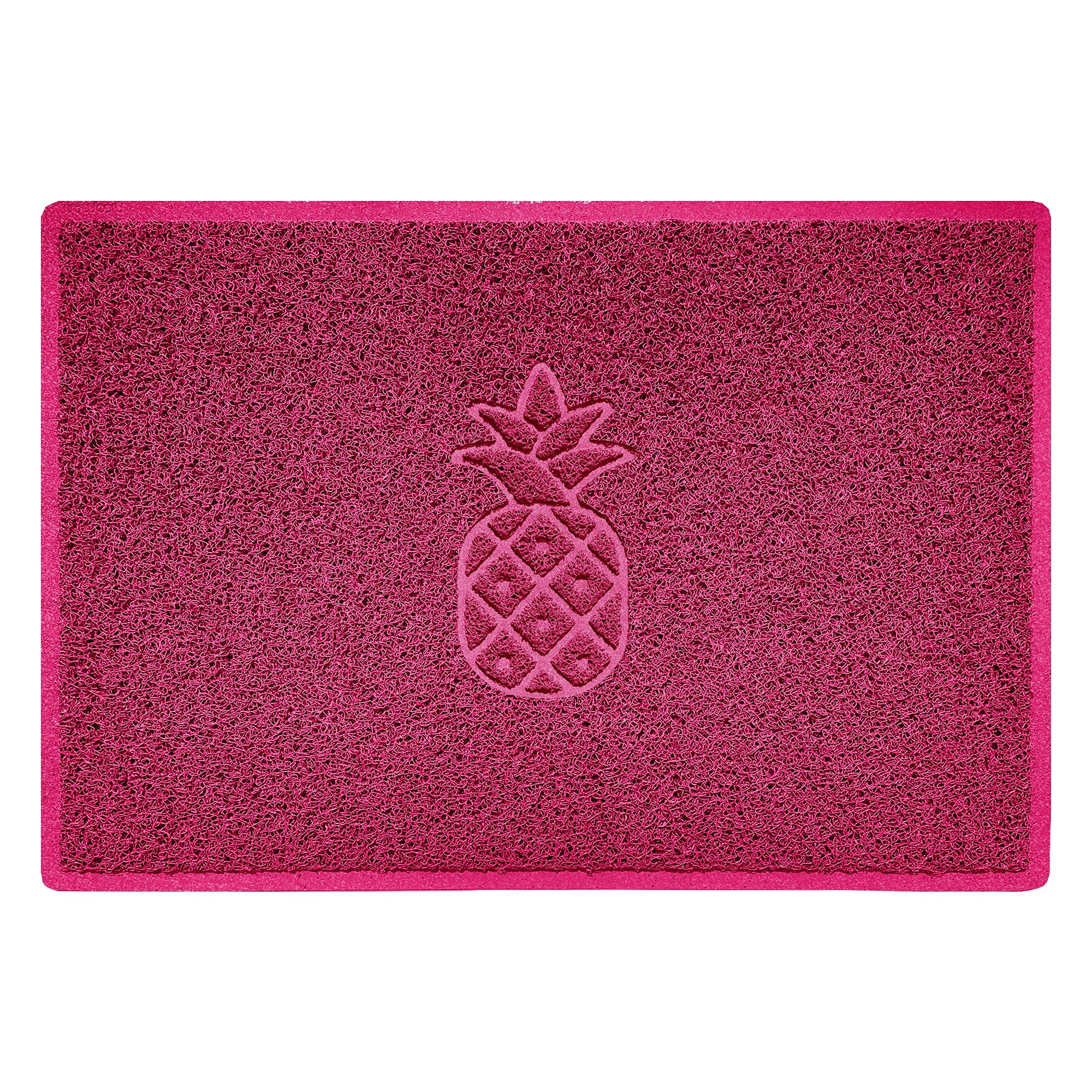 Nicoman Pink Pineapple Embossed Shape Door Mat Dirt-Trapper Washable Barrier Doormat-(Use Indoor Or Sheltered Outdoor)-(90X60cm/3X2ft,Large)