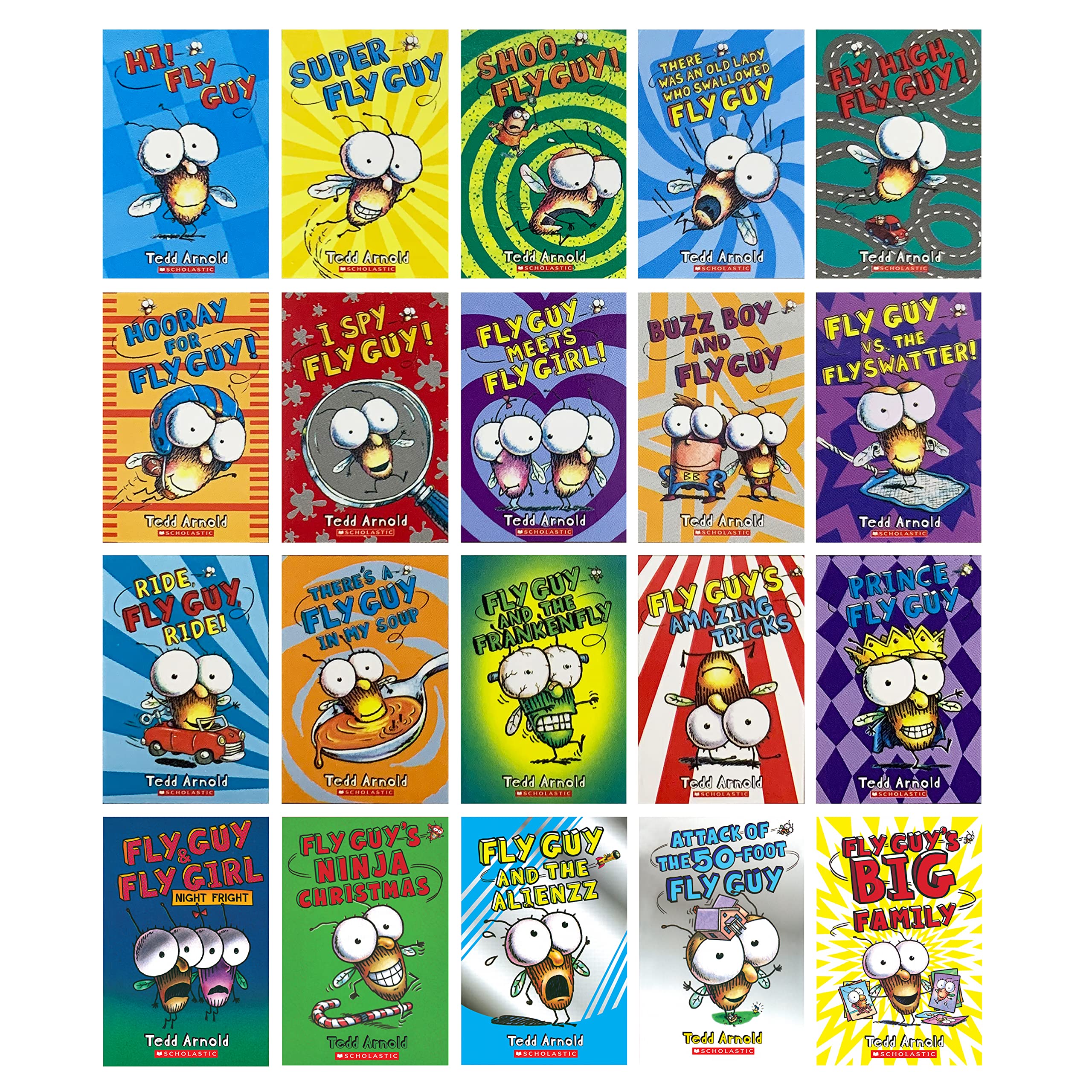 A Library of Fly Guy - Set di 20 libri, da 1 a 20 libri, set regalo completo per ragazzi e ragazze