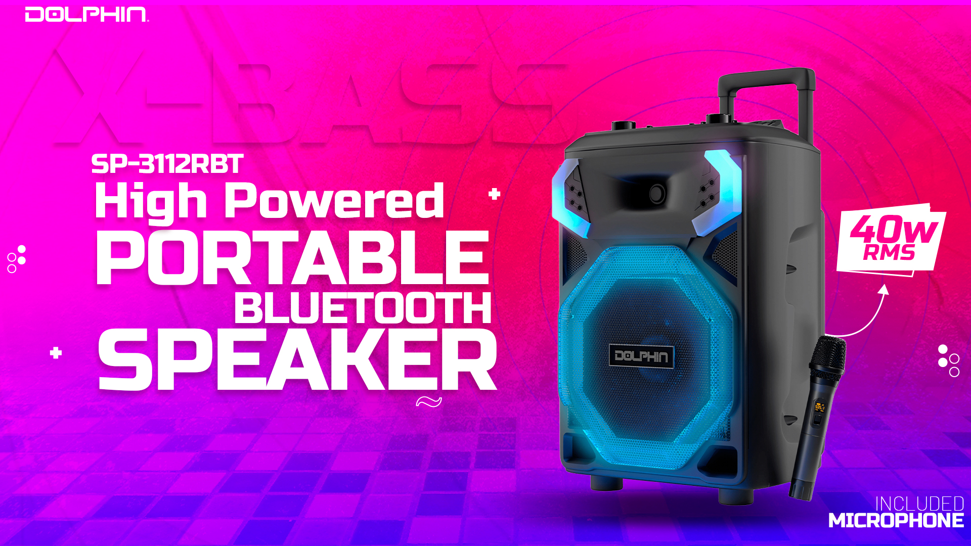 Dolphin X-BASS Portable Party Bluetooth Speaker with Bass Boost