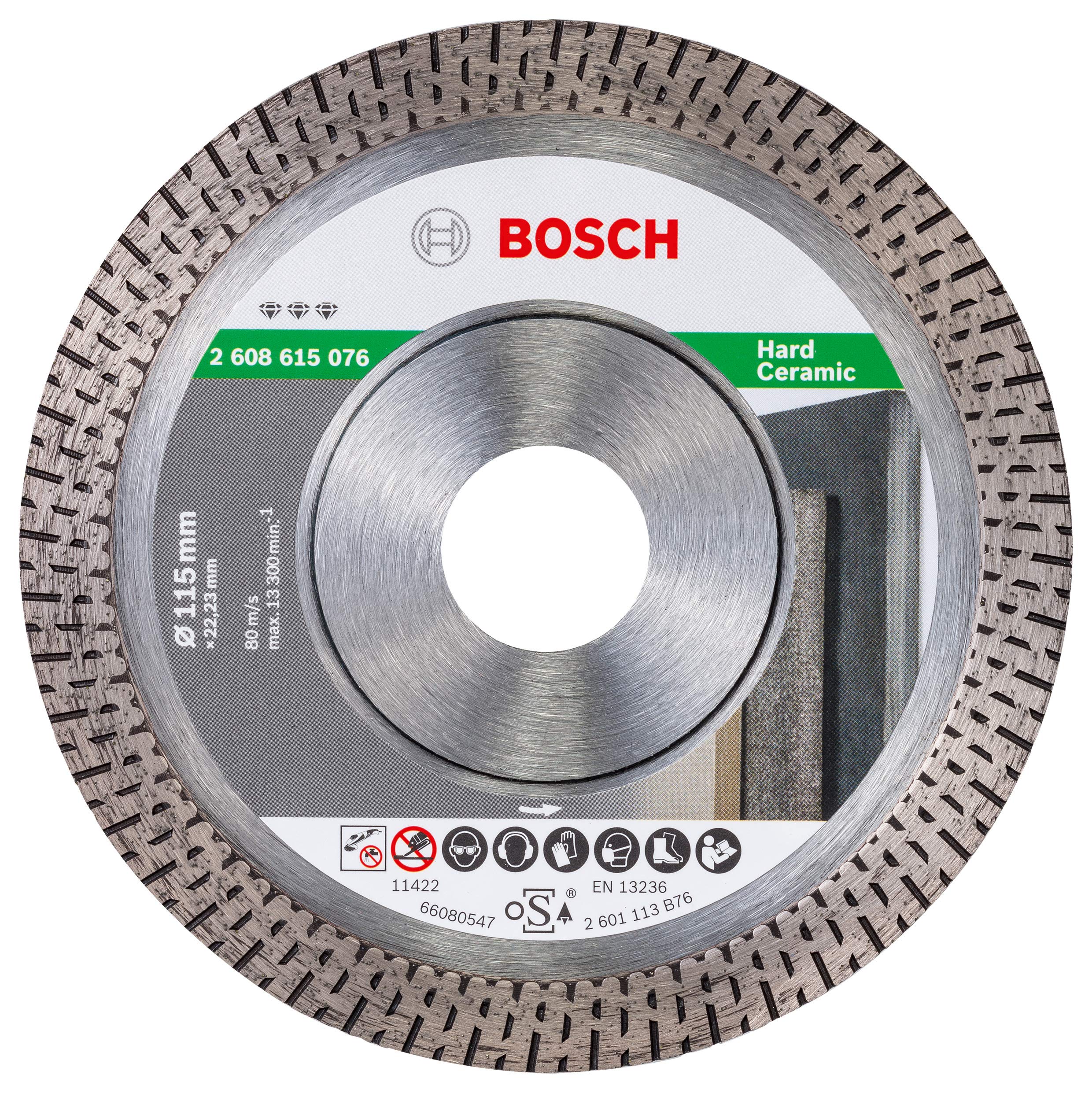 Bosch 2 608 615 076 hoja de sierra circular 11,5 cm 1 pieza(s) - Hojas de sierra circular (Cerámica dura, 11,5 cm, 2,22 cm, 13300 RPM, 1,4 mm, Bosch)