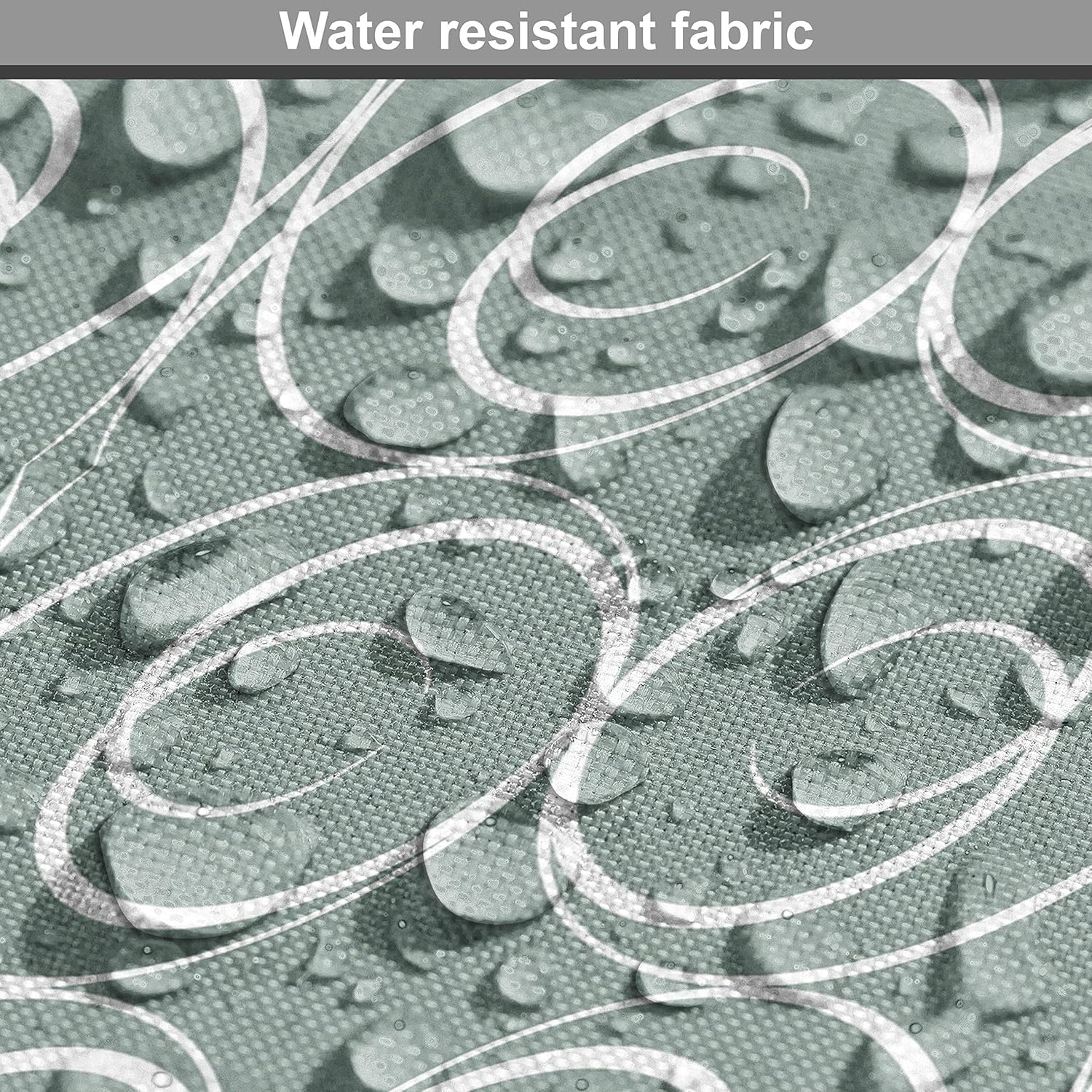 Ambesonne Retro Fabric by The Yard, Medieval Style Curved Oval Floral Motifs Delicate Feminine, Decorative Fabric for Upholstery and Home Accents, 3 Yards, Green Ivory