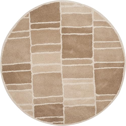 Miniatura 8 de Martha Stewart Collection by SAFAVIEH MSR4559A - Alfombra hecha a mano de lana de 4 x 6 pies, color camello/marfil