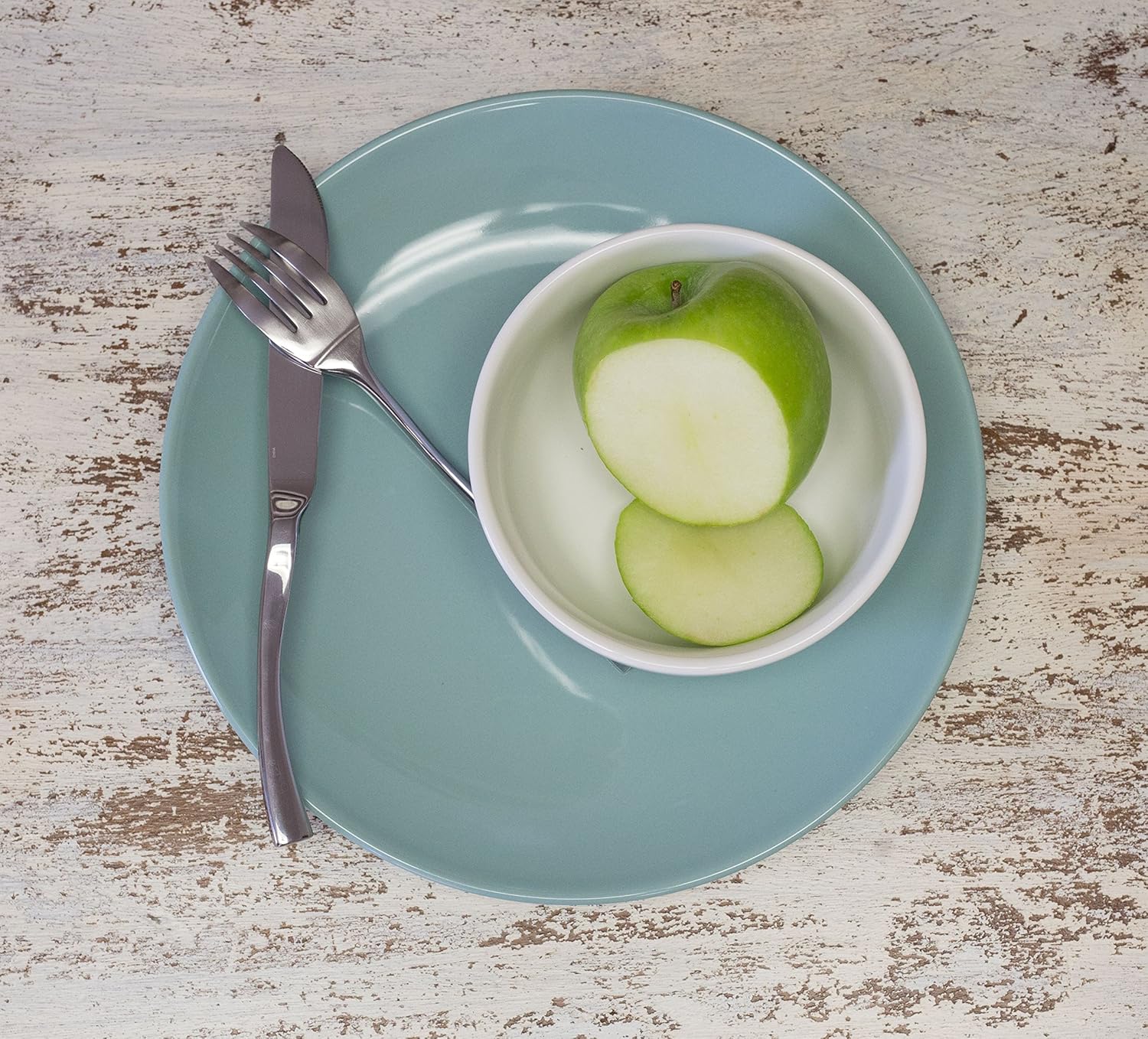 Knork 18/0 Stainless Steel Curve Flatware (Set of 20), Gloss Silver