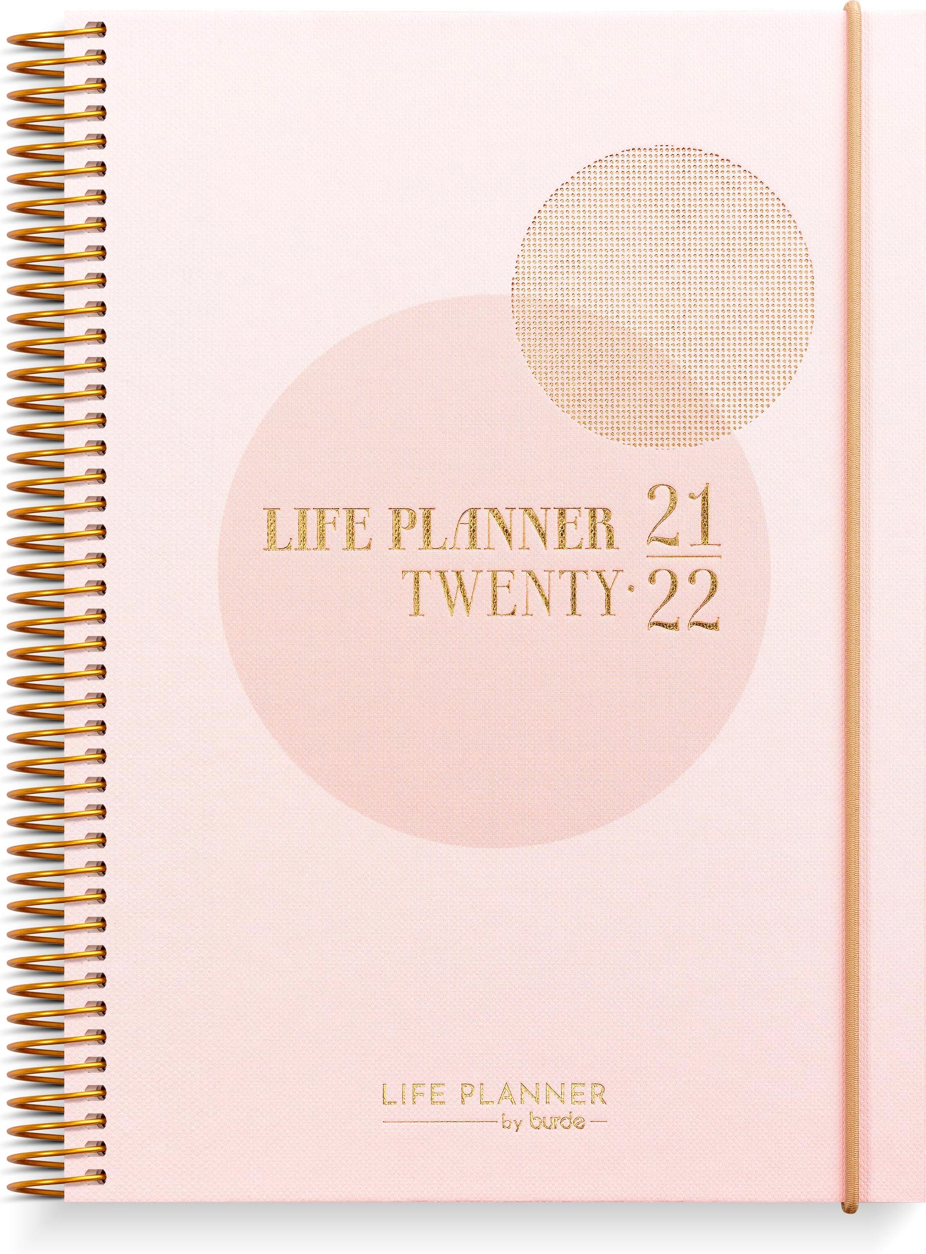 Burde Academic Diary 2021-2022 Week to View | 2 August 2021 to The 28 August 2022 | Life Planner Pink | Week to View | Pink Academic Diary | Organise with Style | Weekly Planner |