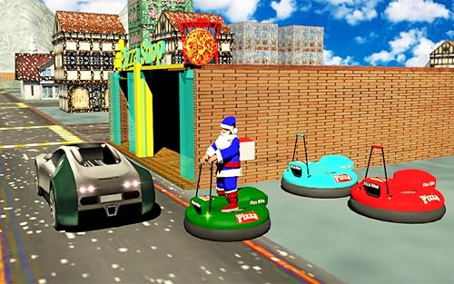 Livraison de pizza : Jeux de Noël du Père Noël - Simulateur de conduite de ville OpenWorld Auto-tamponneuse - Jeu amusant de livraison de pizza futuriste pour les enfants – vue 4