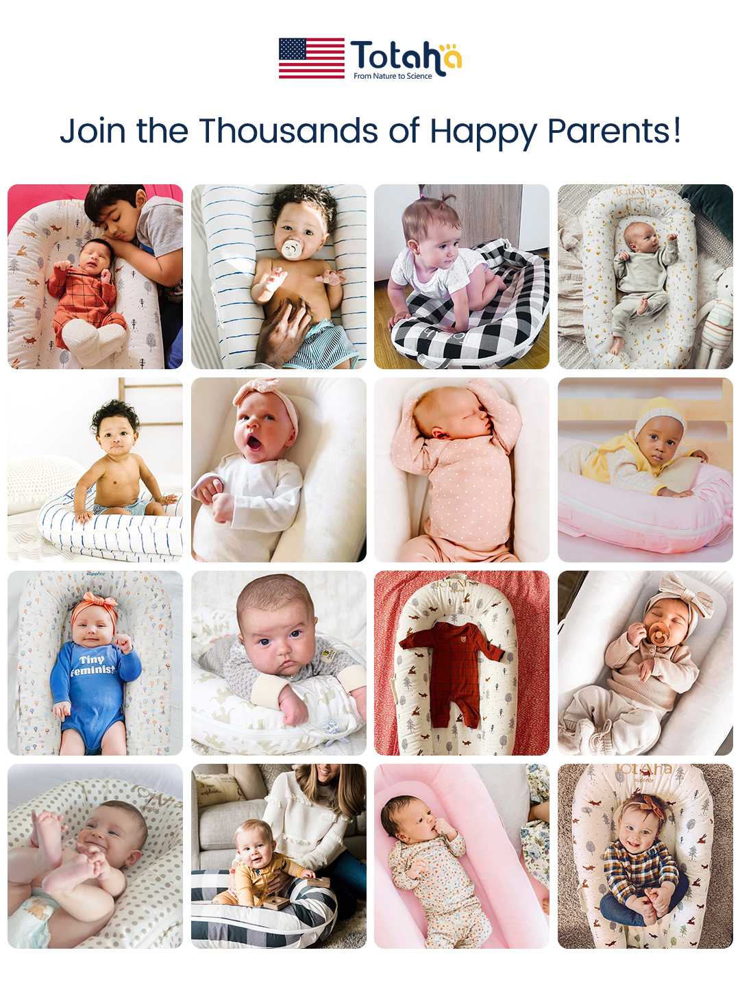 Newborn Baby Nest, TotAha Superior Dock for A Tot, Organic Cotton Baby