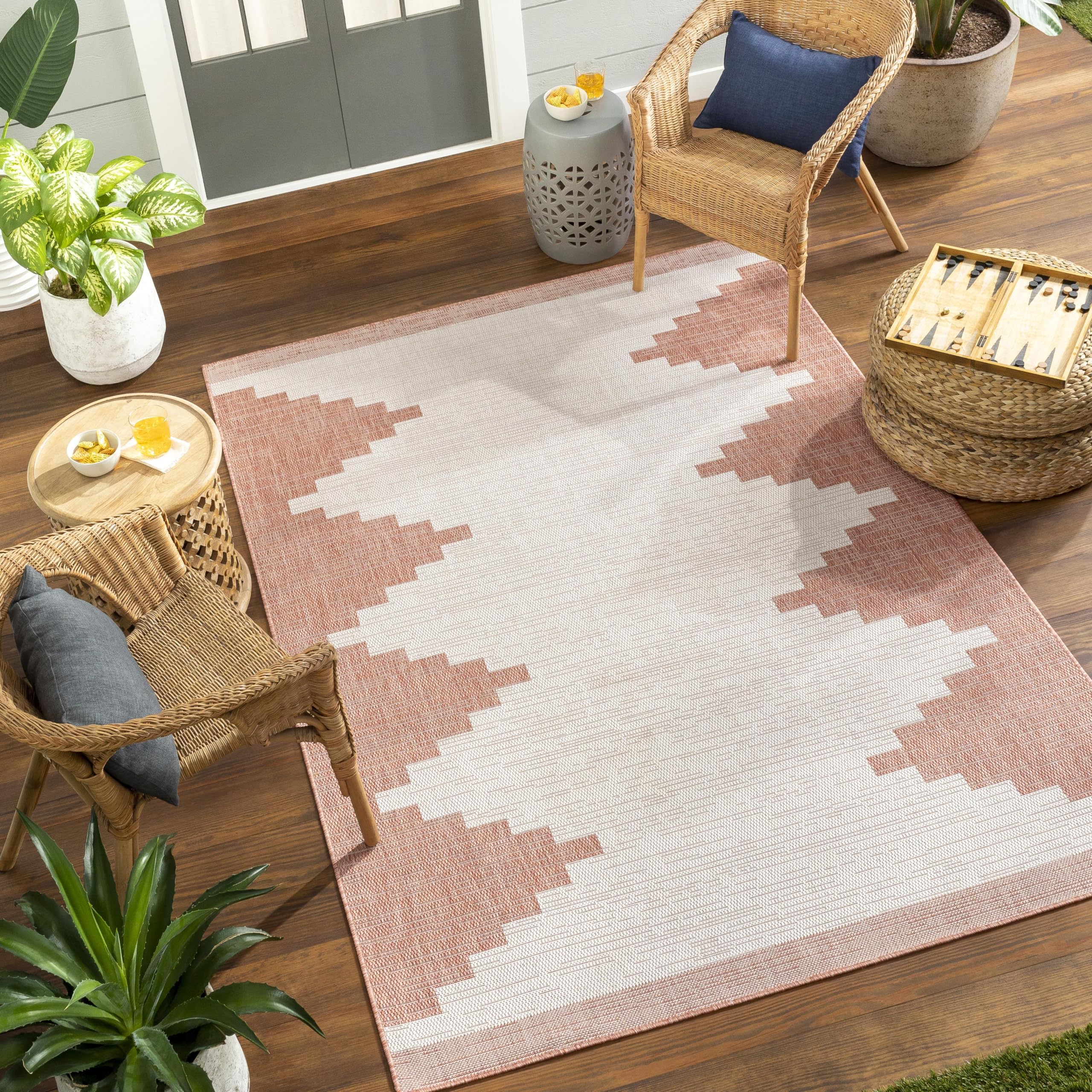 Livabliss Pink/Ivory/Brown Eagean-Global In- & Outdoor Rug - 160 X 230 Cm