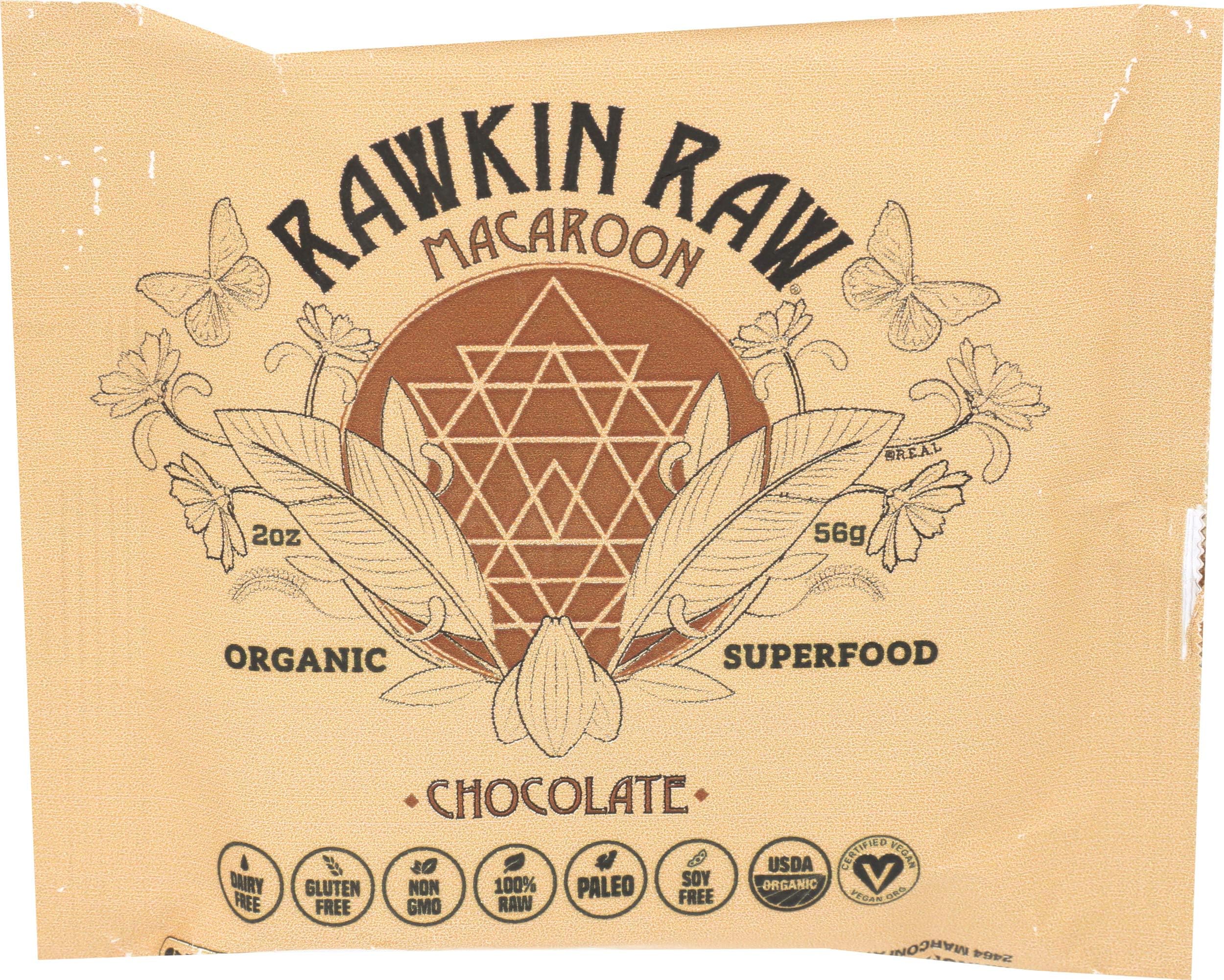 Rawkin Raw, Macaroon Chocolate Raw, 2 Ounce