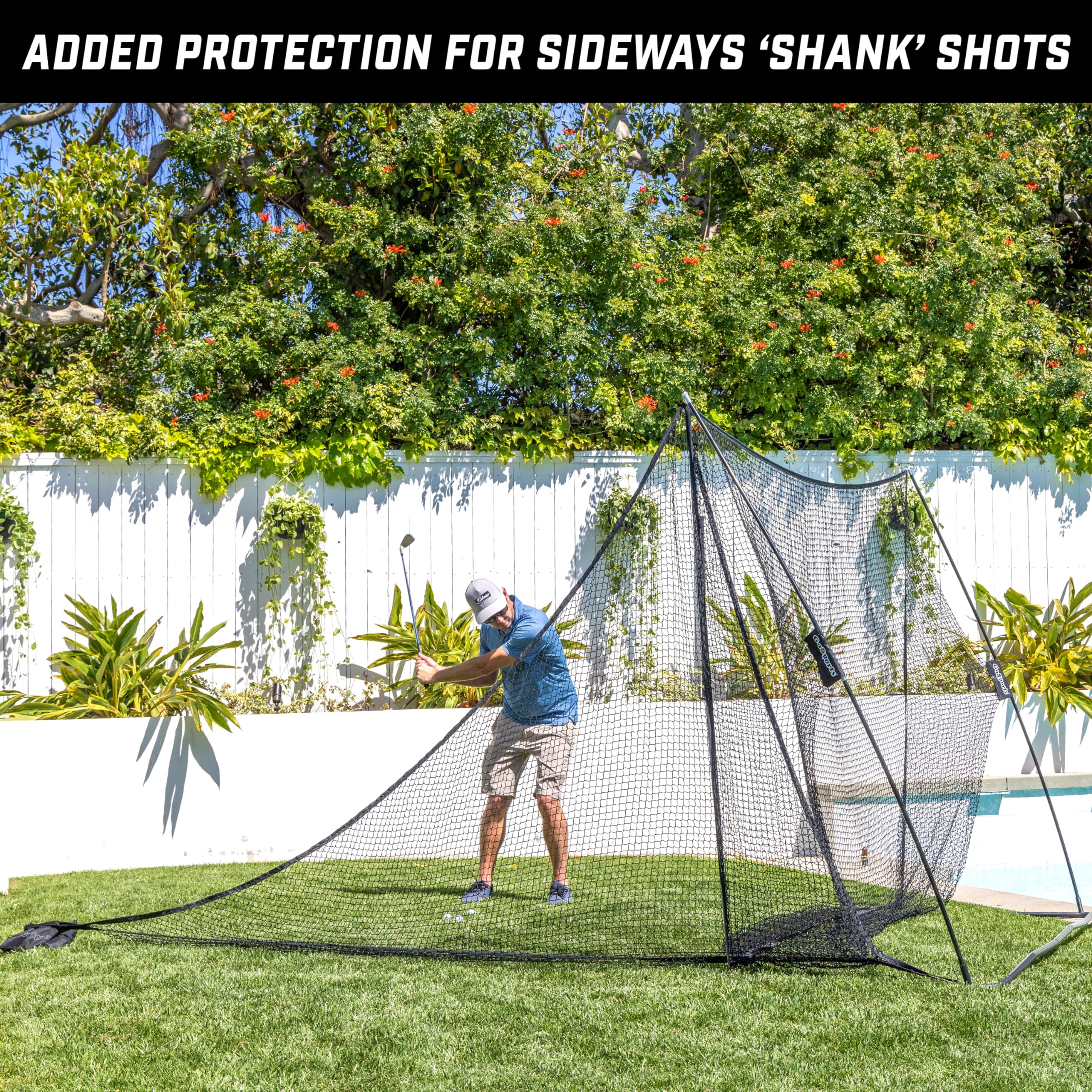 GoSports Shank Net Attachment for Golf Hitting Nets - Black