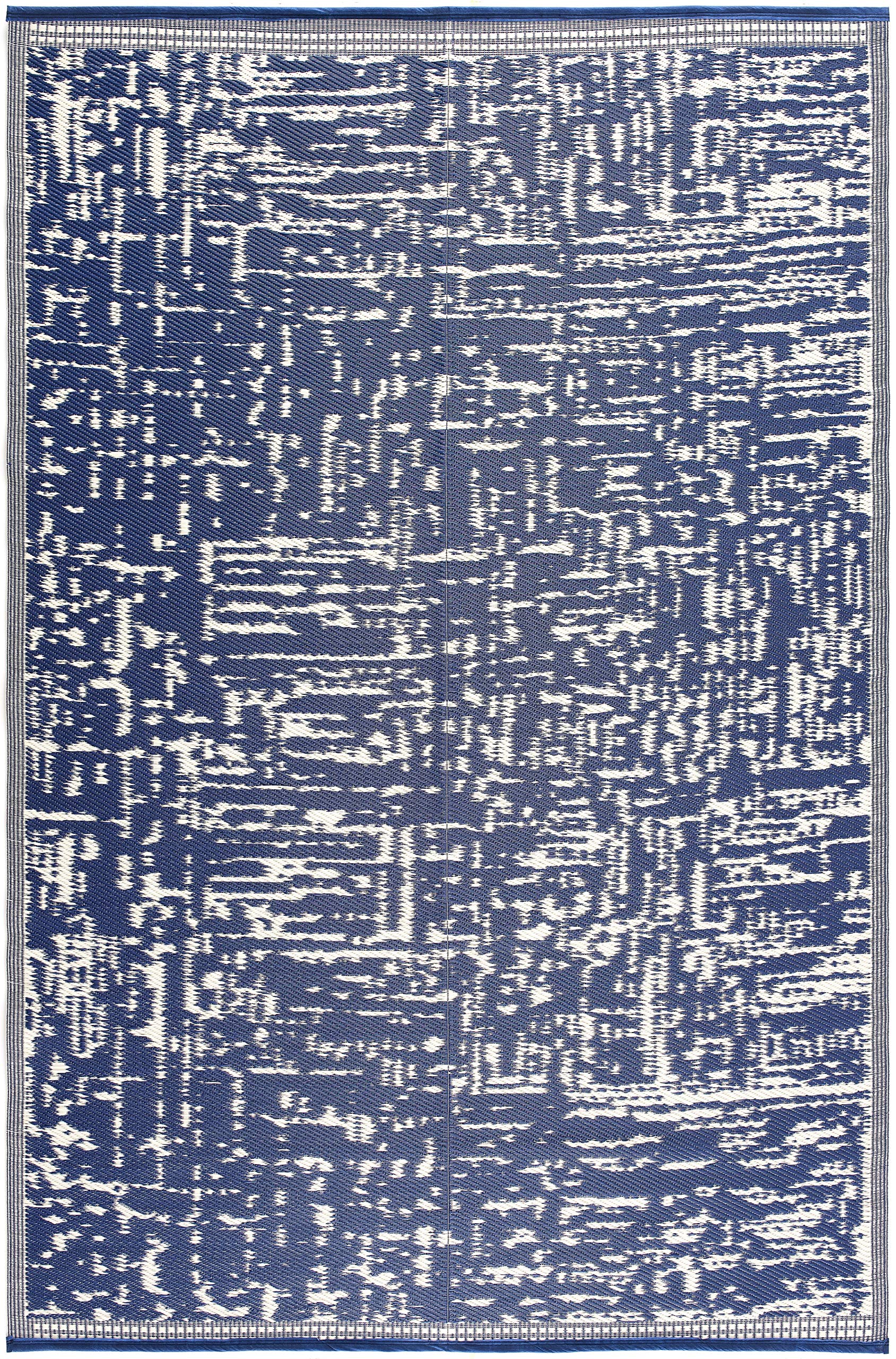 Lightweight Indoor Outdoor Reversible Plastic Area Rug - 5'9" x 8'9" Ohio - Blue/White