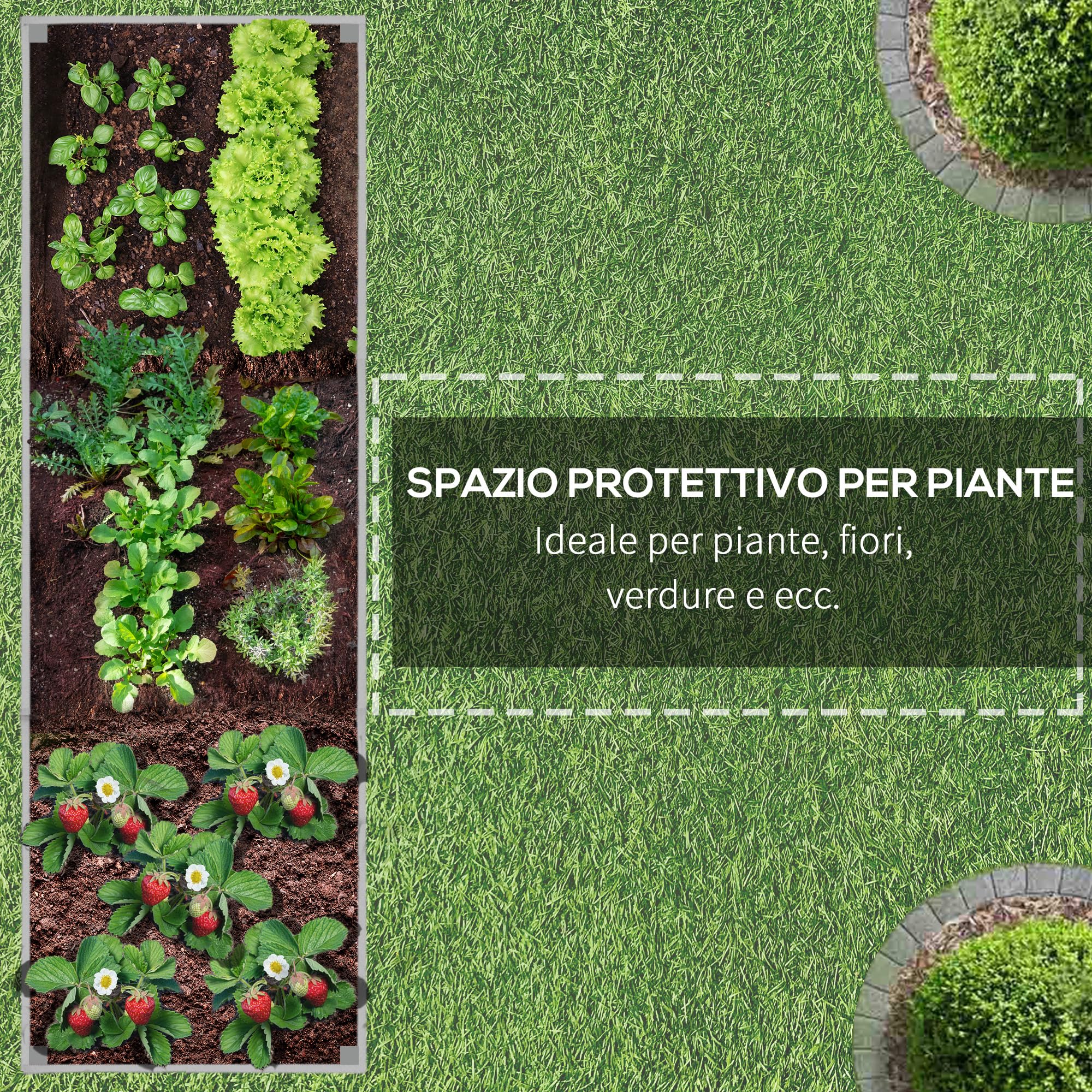 Outsunny Letto per Orto Rialzato da Esterno 96x30.6x30 cm Grigio Chiaro | Ruote a Freno, Strato in Tessuto non Tessuto, Fioriera da Esterno Rettangolare in Abete, Fori di Drenaggio