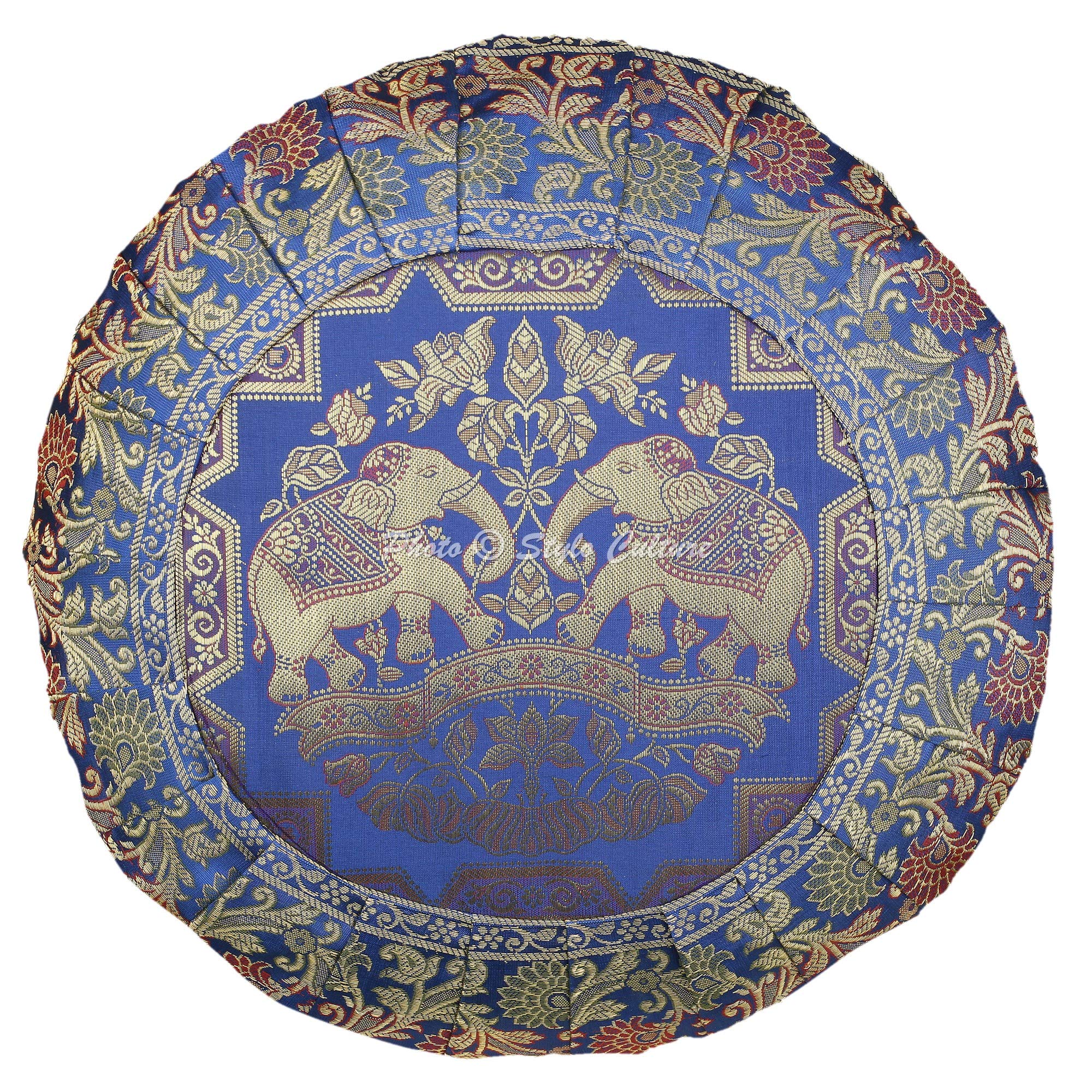 Bohemien Dekorativ Brokat Seide Couch Kissenbezüge 43x43 cm Mehrfarbig Dekokissen Jacquard-Plissee-Bordüre Schlafzimmer Sofa Kissen Bezüge Elefant Runden Kissenhullen - 8 STK.