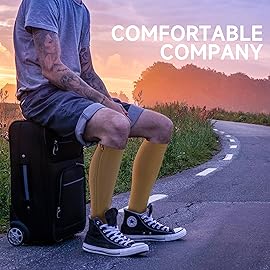 bropite Zipper Compression Socks Women & Men - 2Pairs Calf Knee High 15-20mmHg Open Toe Compression Stocking suit for Walking