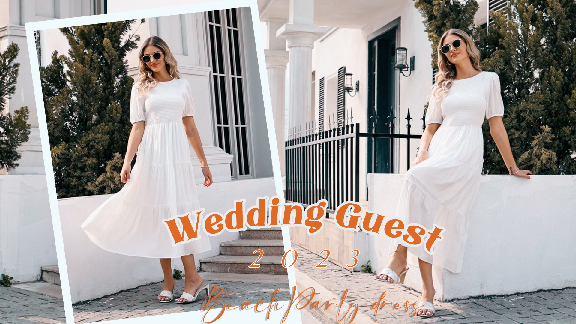 ZESICA Women's Casual Summer Crew Neck Short Puff Sleeve Smocked