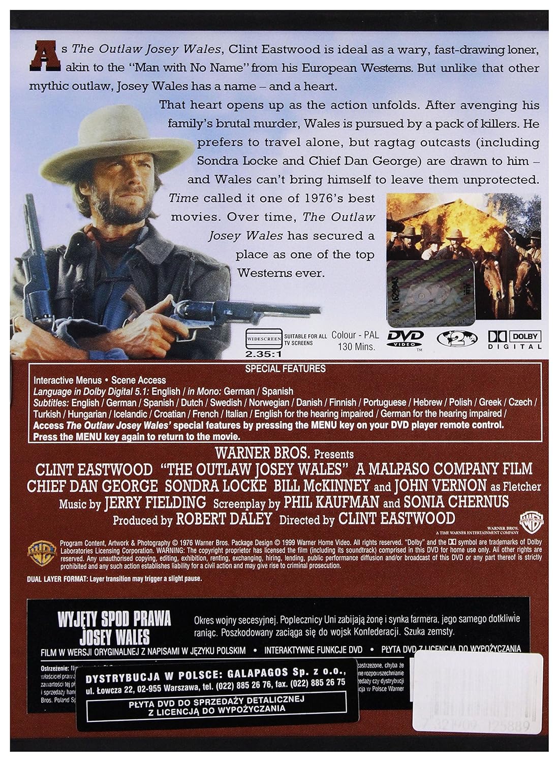 Il Texano Dagli Occhi Di Ghiaccio Dvd Sottotitoli In Italiano Amazon It Clint Eastwood Chief Dan George Sondra Locke Bill Mckinney John Vernon Paula Trueman Sam Bottoms Geraldine Keams Woodrow Parfrey Joyce Jameson