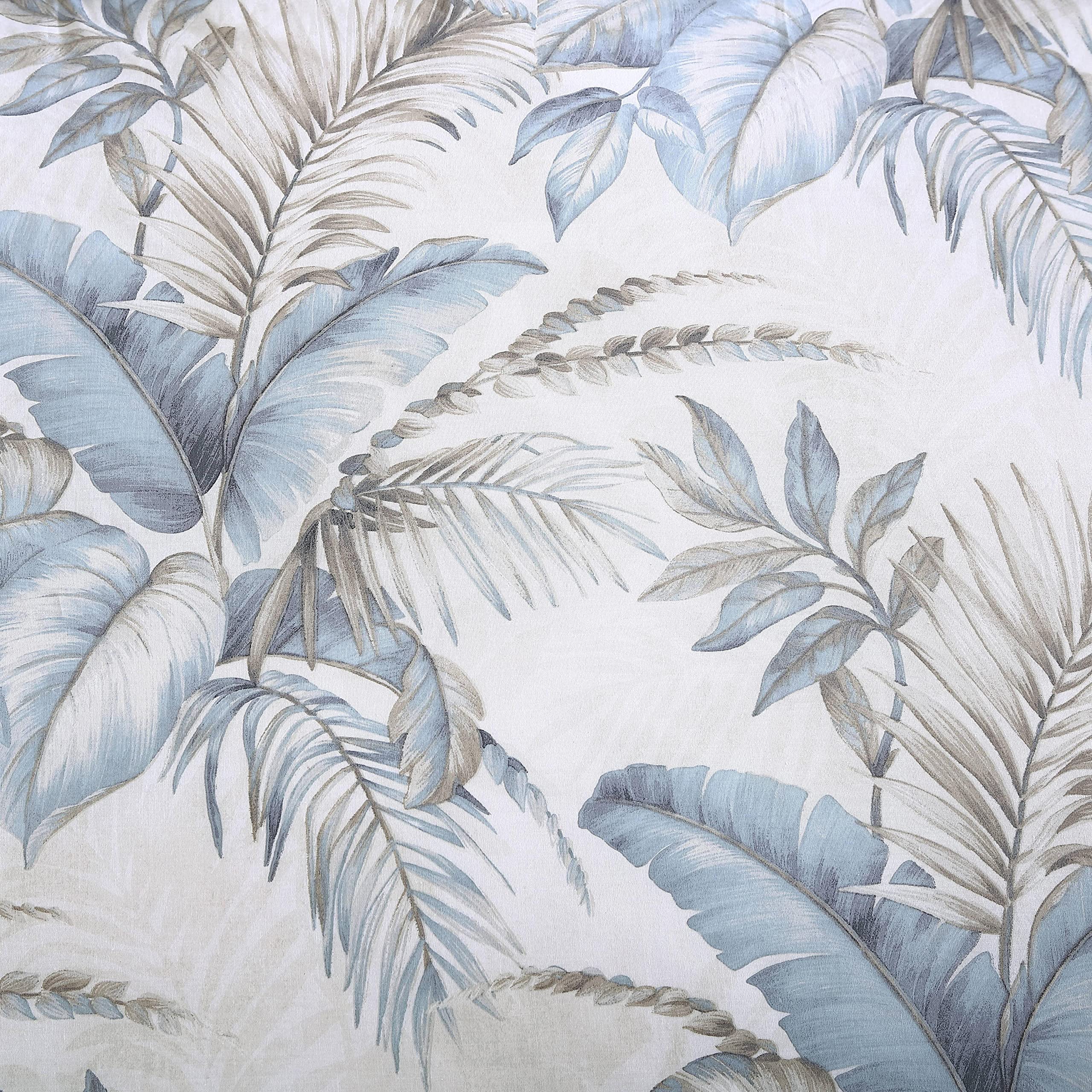 Tommy Bahama - Juego de Funda de edredón Queen, Ropa de Cama de algodón con Fundas a Juego y Cierre de botón, decoración del hogar para Todas Las Estaciones (Azul Azulado, Queen)