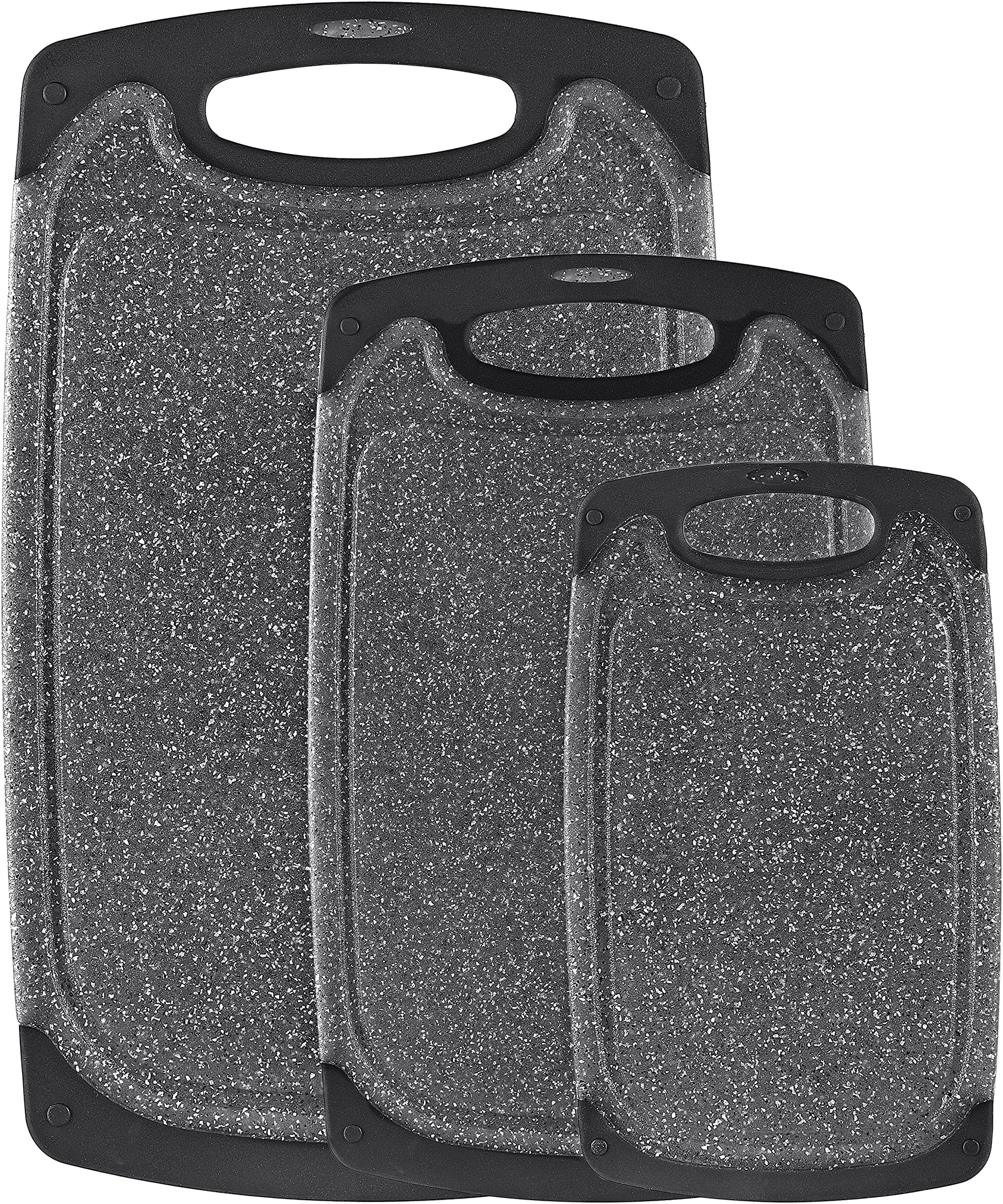 Cutting Board, Lccowot 3PCS Plastic Cutting Boards With Non-Slip Feet and Deep Drip Juice Groove, Easy Grip Handle Chopping Board for Meat, Veggies, Fruits, BPA Free, Dishwasher safe