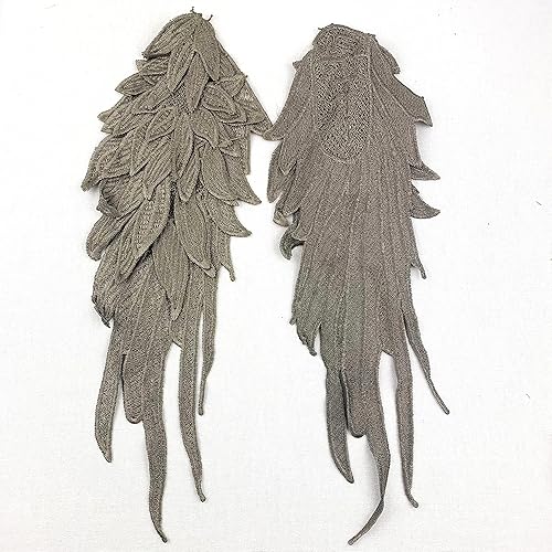 Miniatura 28 de Heyiwell 1 par de apliques de encaje de alas de ángel para coser para bodas, ropa de vestir, jeans, accesorio de bricolaje, caramelo grande