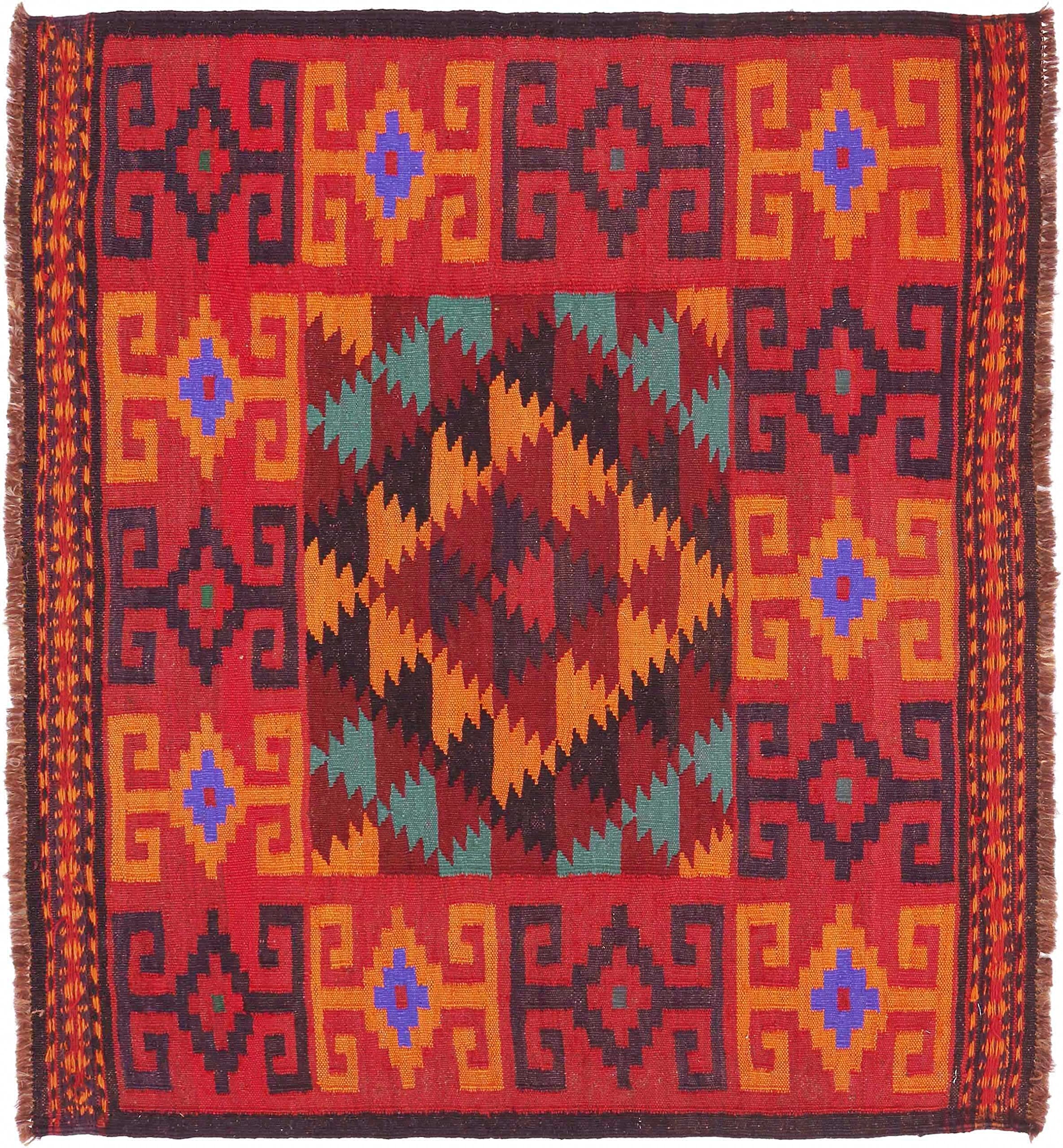 Tapis soumakh ghalmuri afghan marron robuste pour protéger les sols avec style