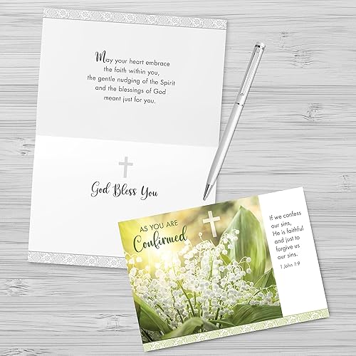 Miniatura 5 de Faithfully Yours Designer Greetings - Surtido de tarjetas inspiradoras de confirmación en caja, regalo del espíritu con versículos bíblicos de las