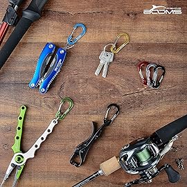 Booms Fishing CC1 Multi-Use Carabiner Clip, 6 Pack Small Caribeener Clips, Mini Keychain Caribeaner Clip 2 inch, Aluminum D Ring Carabiners, Silver