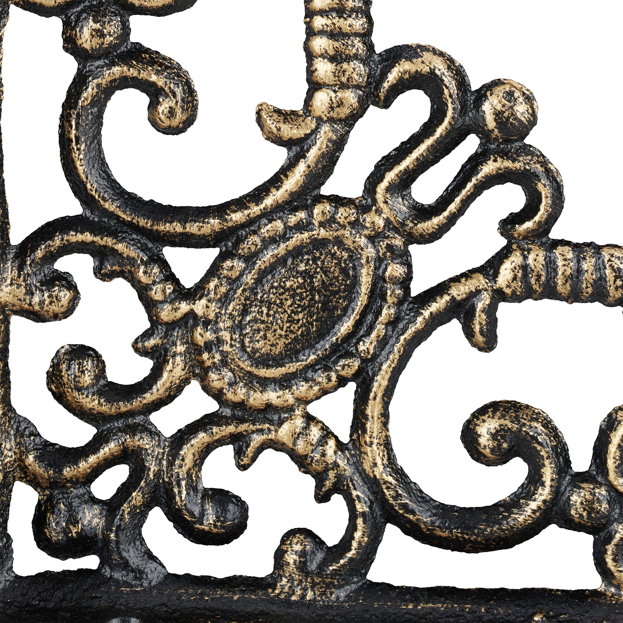 Relaxdays 8 Escuadras Estantería Retro, Hierro Fundido, Estilo Barroco, Soportes Repisas, Envejecidas, Color Bronce