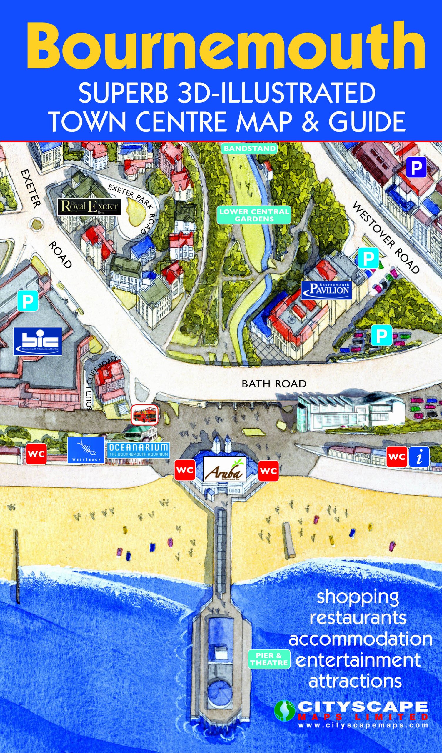 Buy Bournemouth Superb 3D Illustrated Town Centre and Guide Online at