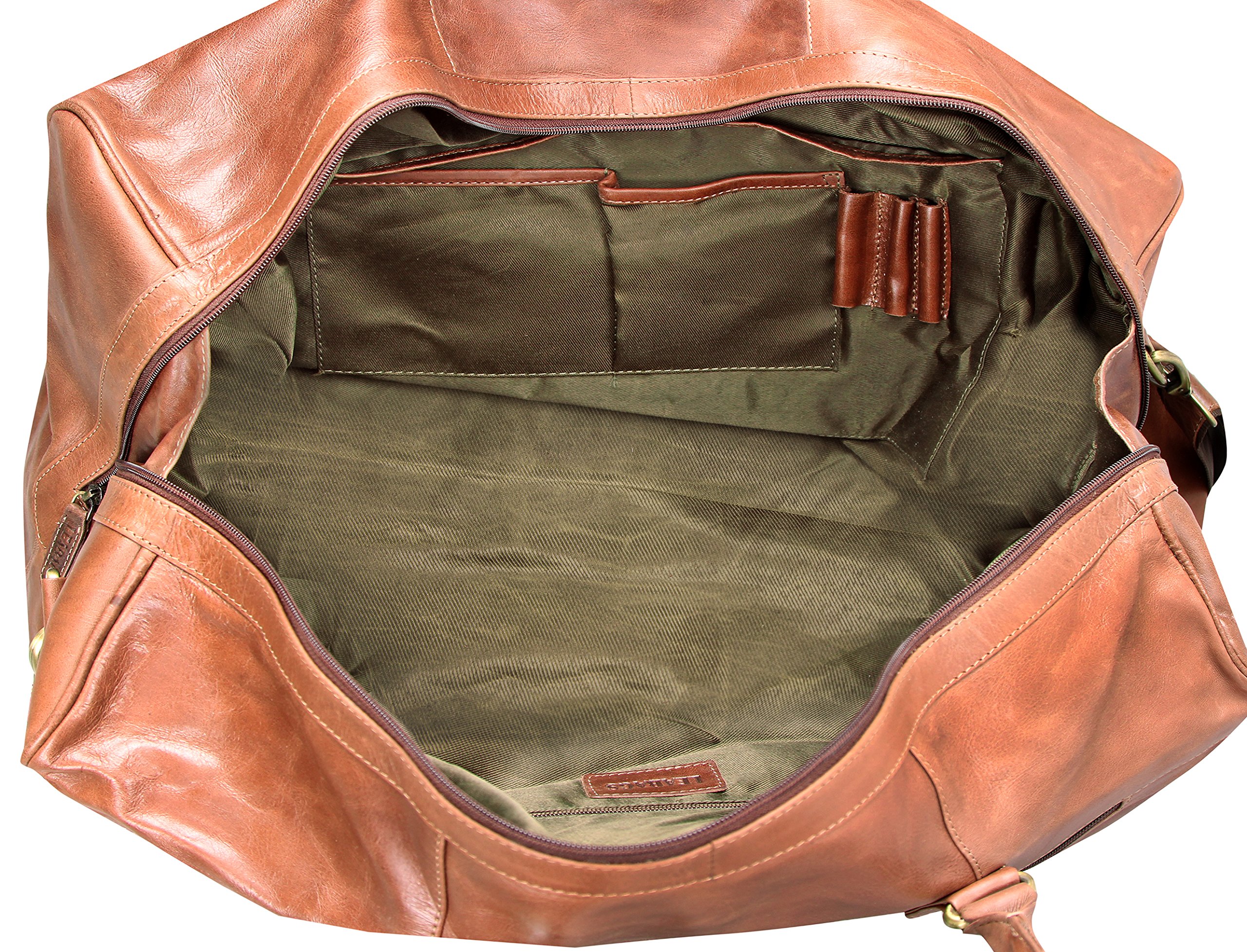 LEABAGS Tokio torba podróżna z prawdziwej skóry bawolej w stylu vintage (Crazy vinkat)