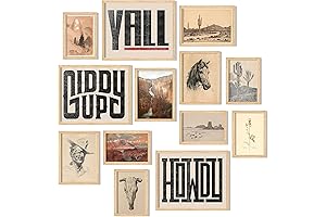 Waschbär Western Wall Decor: Unframed Boho Ranch Art for Cowboy Decor