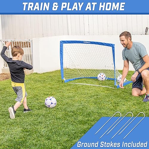 Miniatura 2 de GoSports - Arcos de fútbol portátiles para niños, 13 opciones de color, elige 4 x 3 pies o 6 x 4 pies, redes desplegables de tono de equipo para